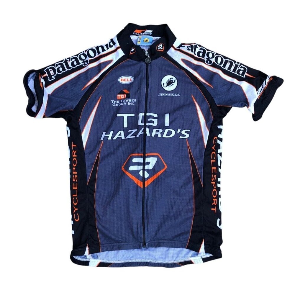 SQUADRA TGI Hazard's Patagonia Full Zip Cycling Jersey SMALL Men's Grey Bike​